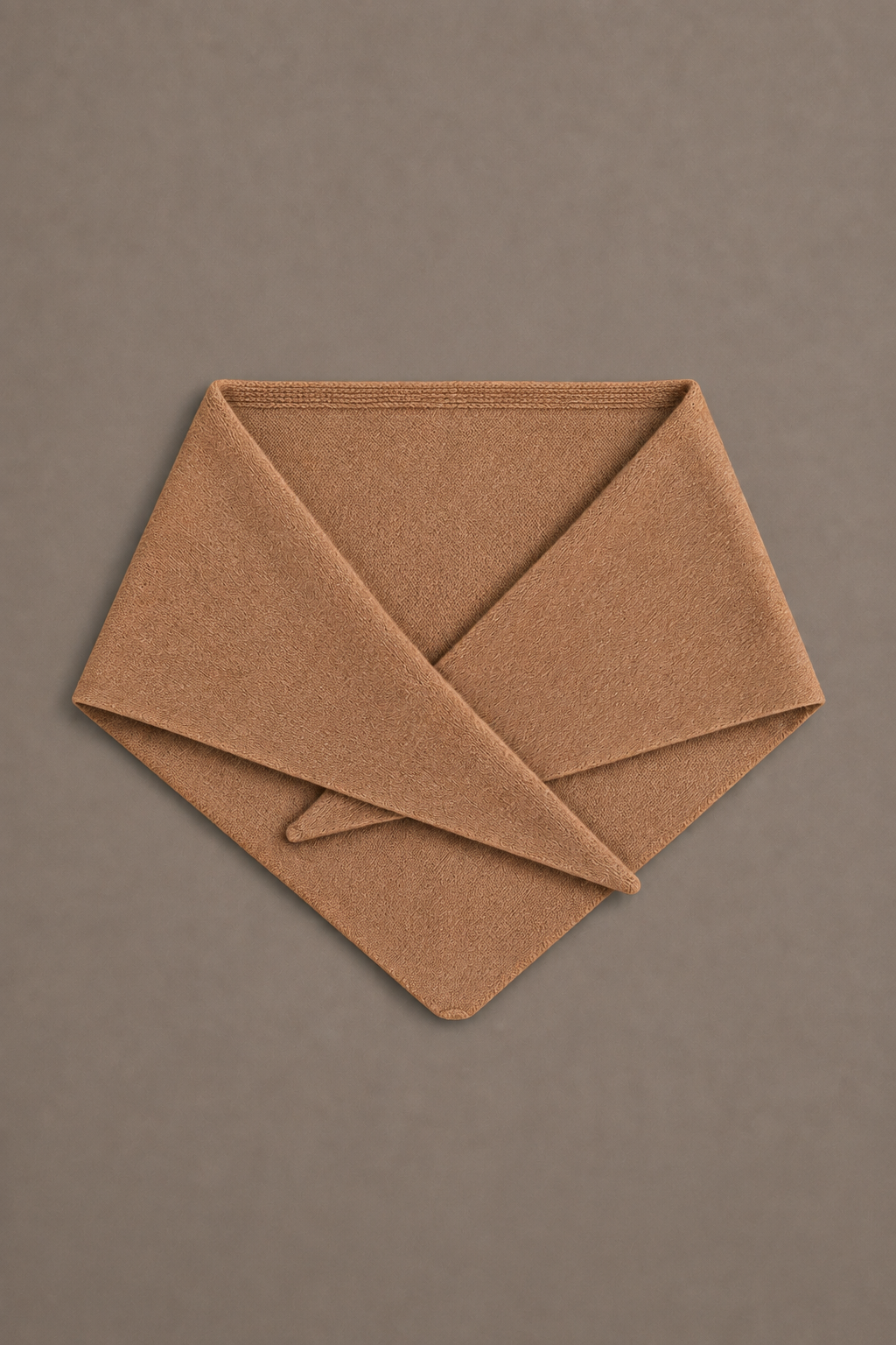 Proud Peach Cashmere Triangle Scarf in walnut