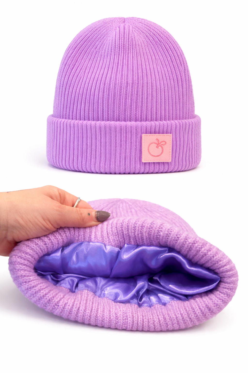 The plush silky beanie in lilac