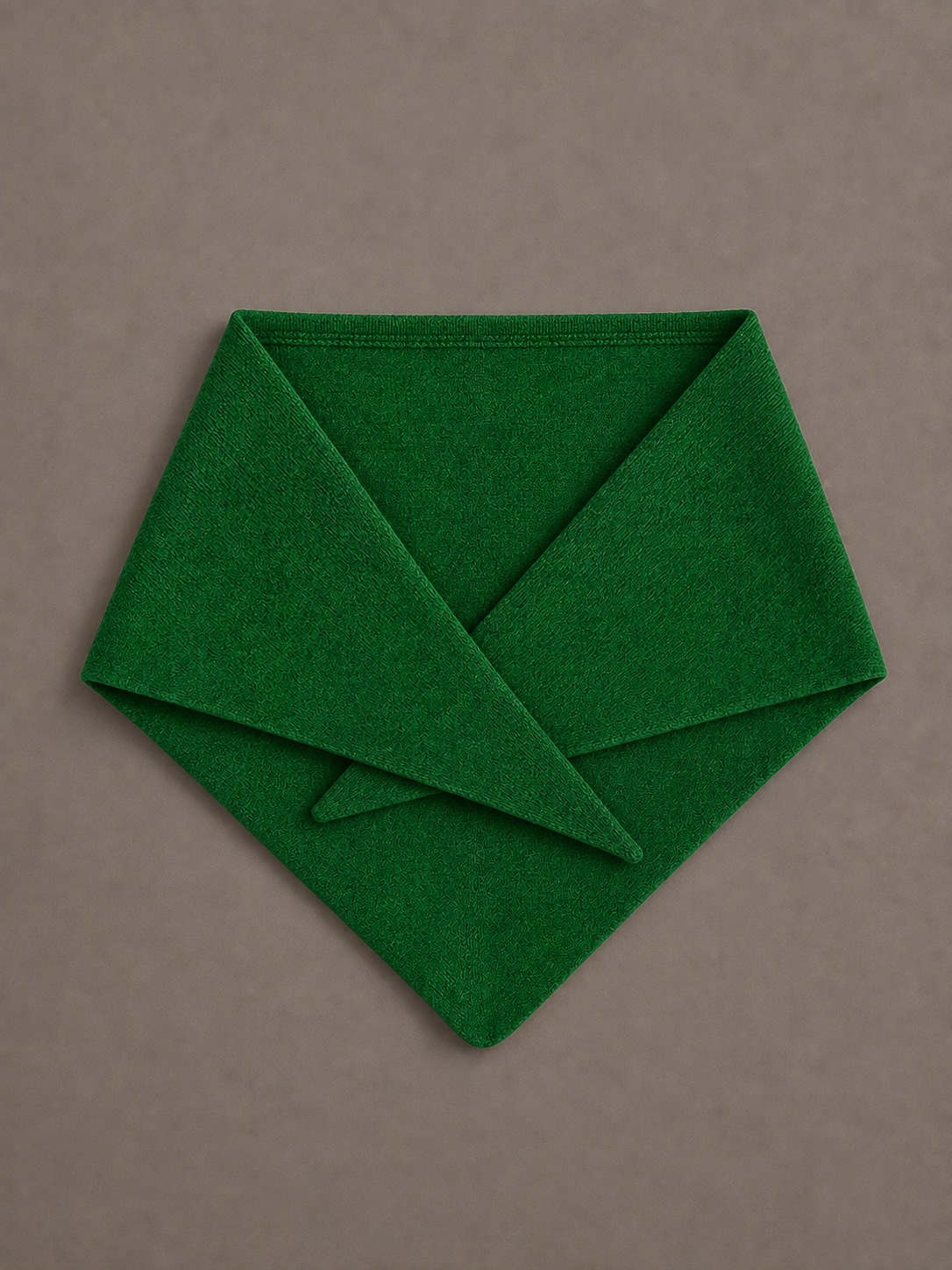 Proud Peach Cashmere Triangle Scarf in Forest Green