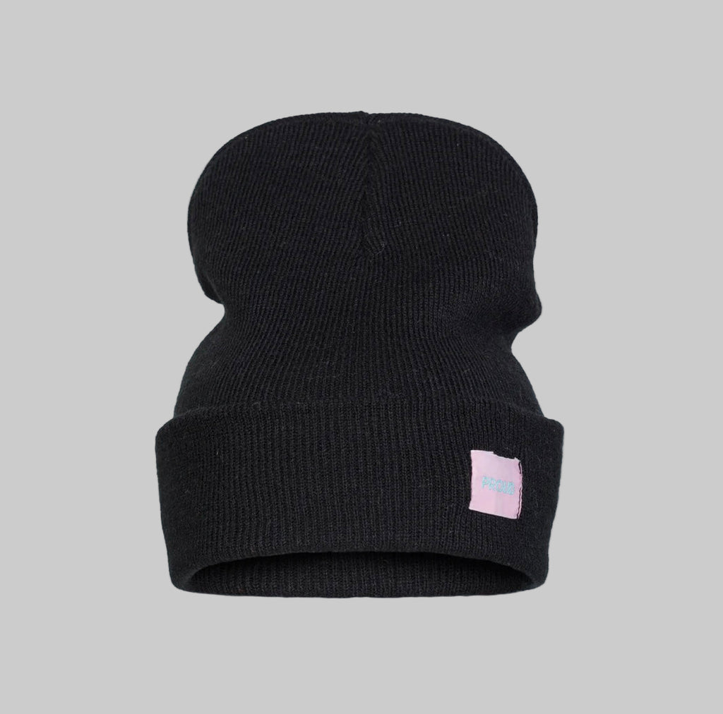 Proud original soft and light beanie in black fully silky lined clearance sale
