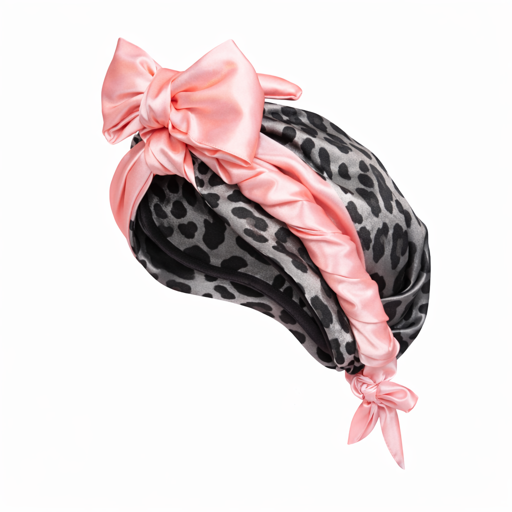 premium range proud movemnt hair wrap in leopard and pink
