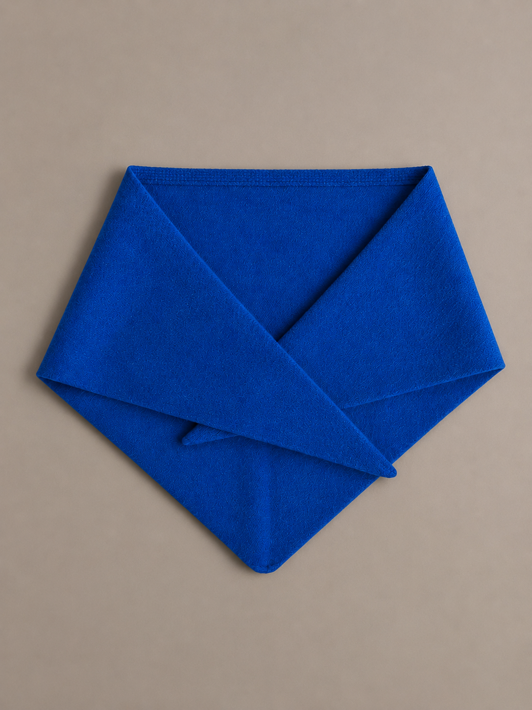 Proud Peach Cashmere Triangle Scarf in Cobalt Blue