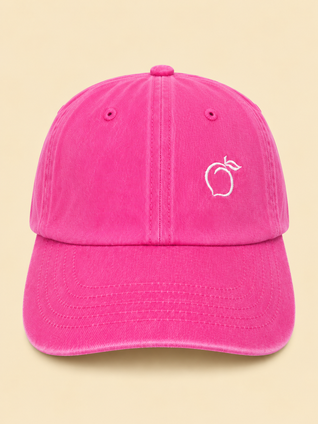 The proud peach relaxed effortlessly cool cap in hot pink SILKY LINED