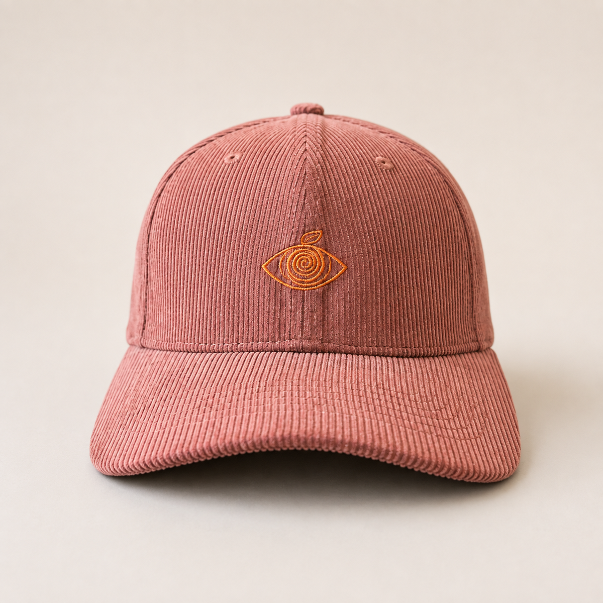 Proud Peach Silky Lined Corduroy Cap in Walnut