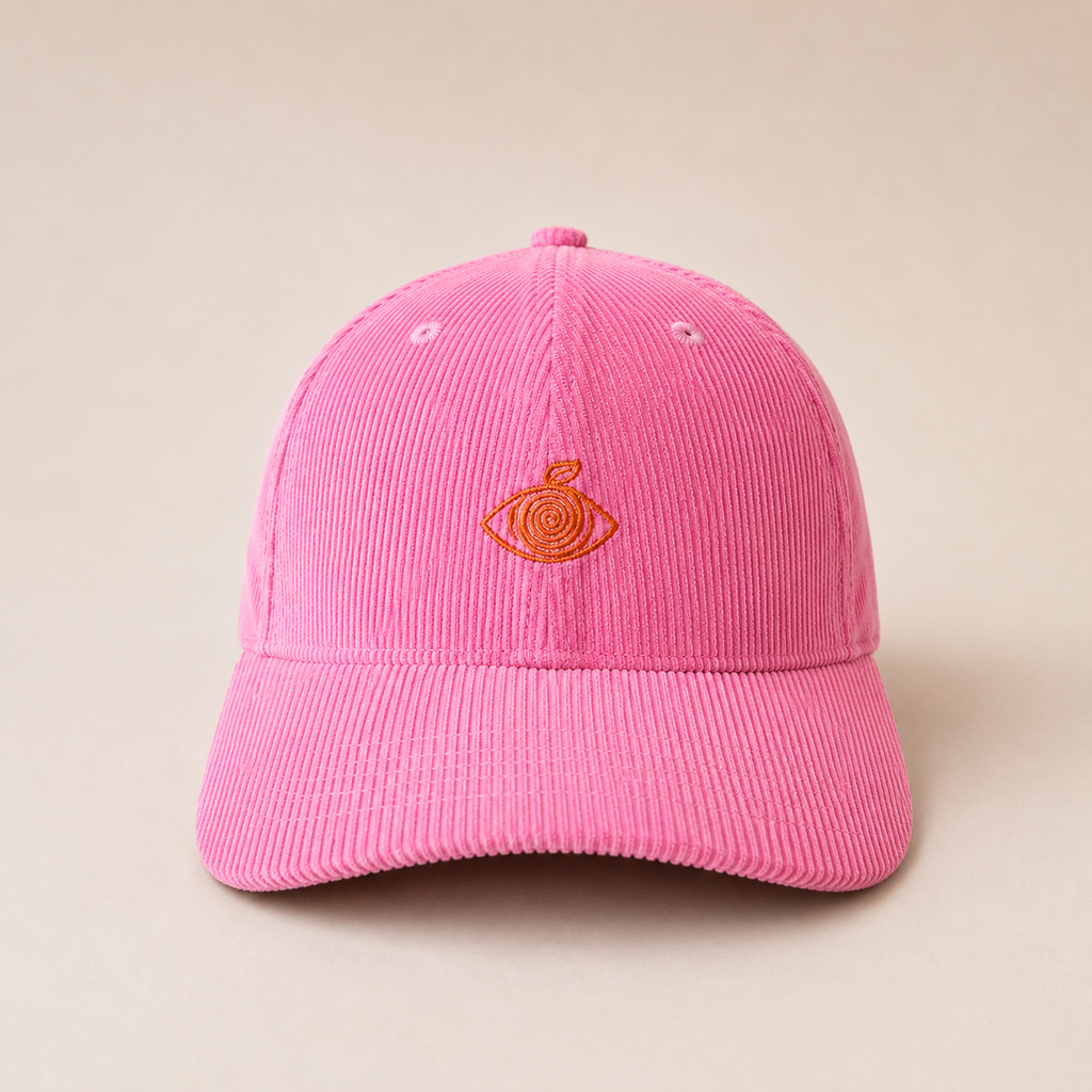 Proud Peach Silky Lined Corduroy Cap in Pink