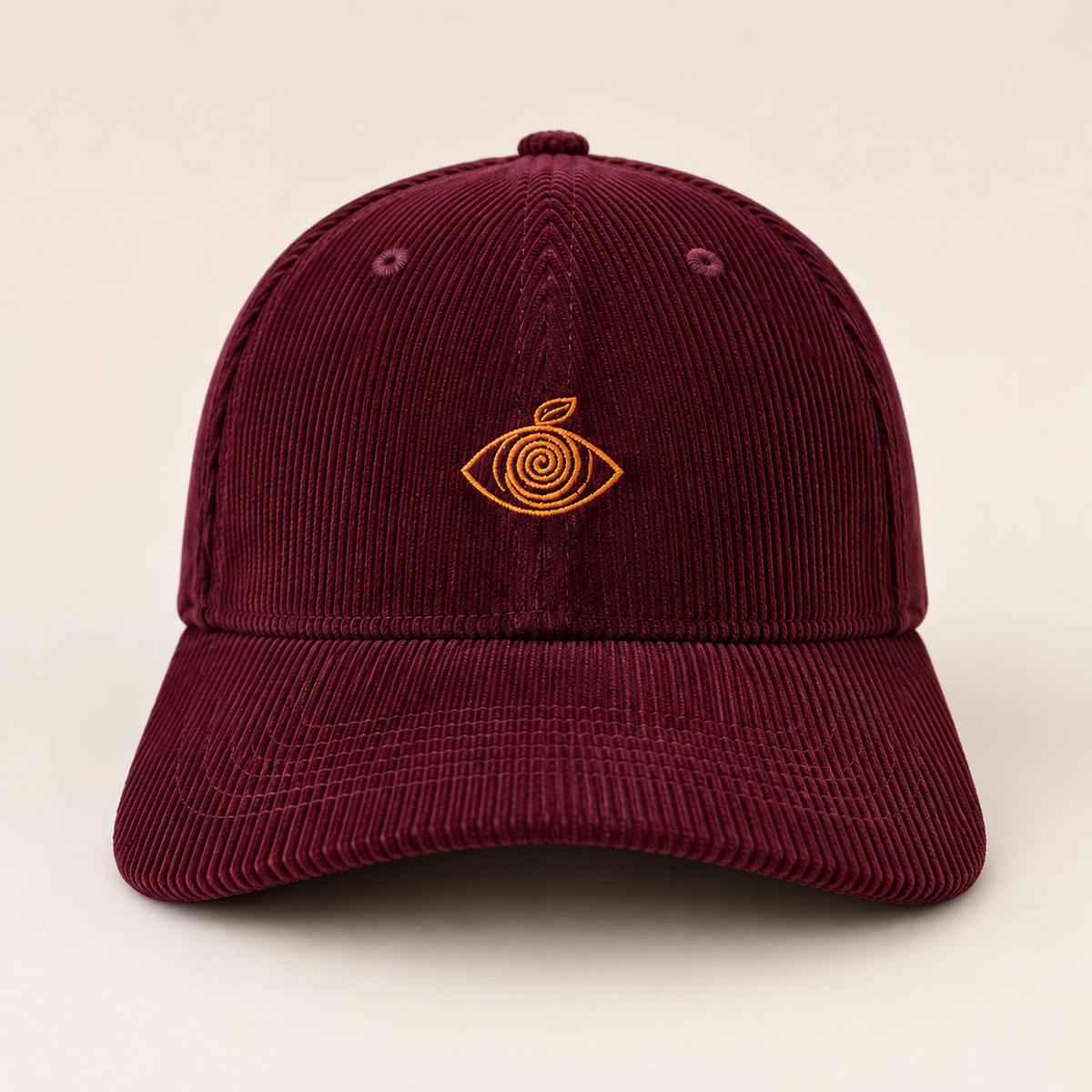 Proud Peach SilkyLined Corduroy Cap in Burgundy