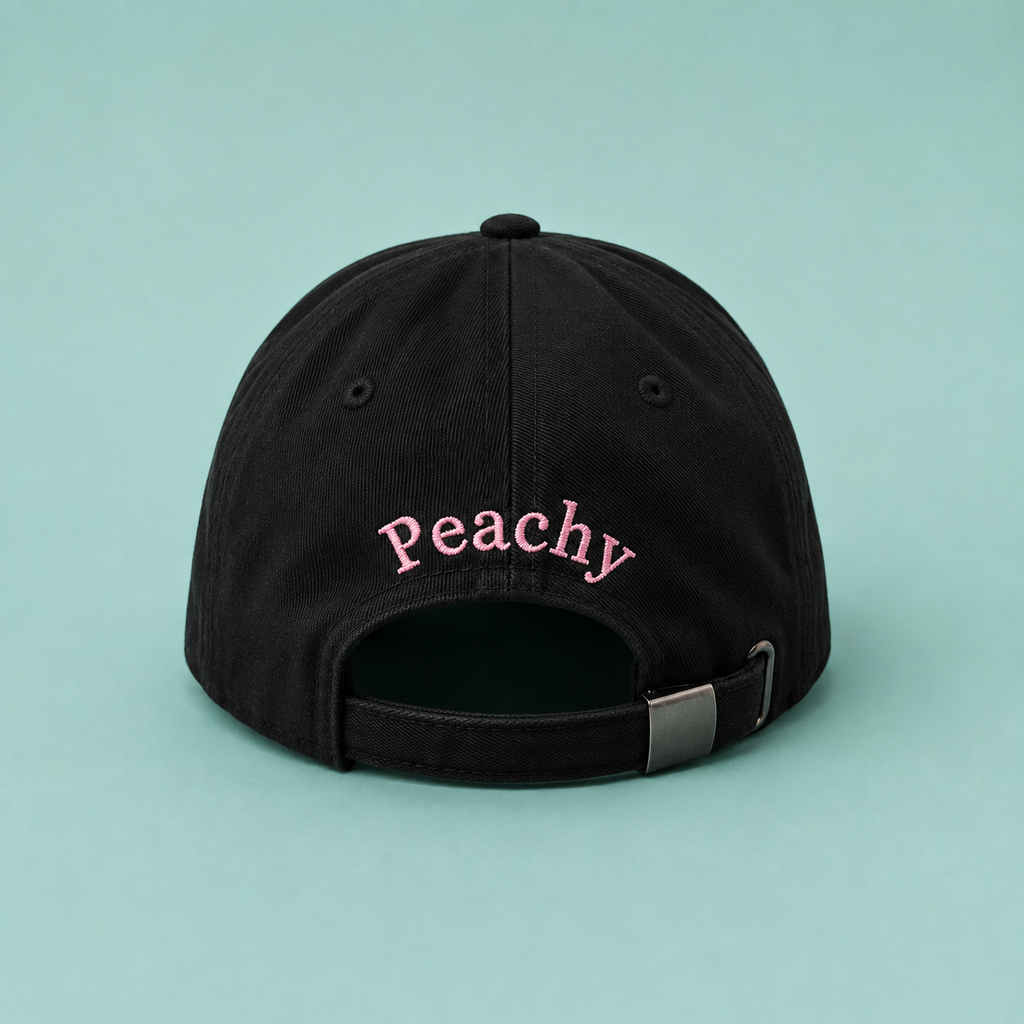 Proud peach silky lined classic cap in black