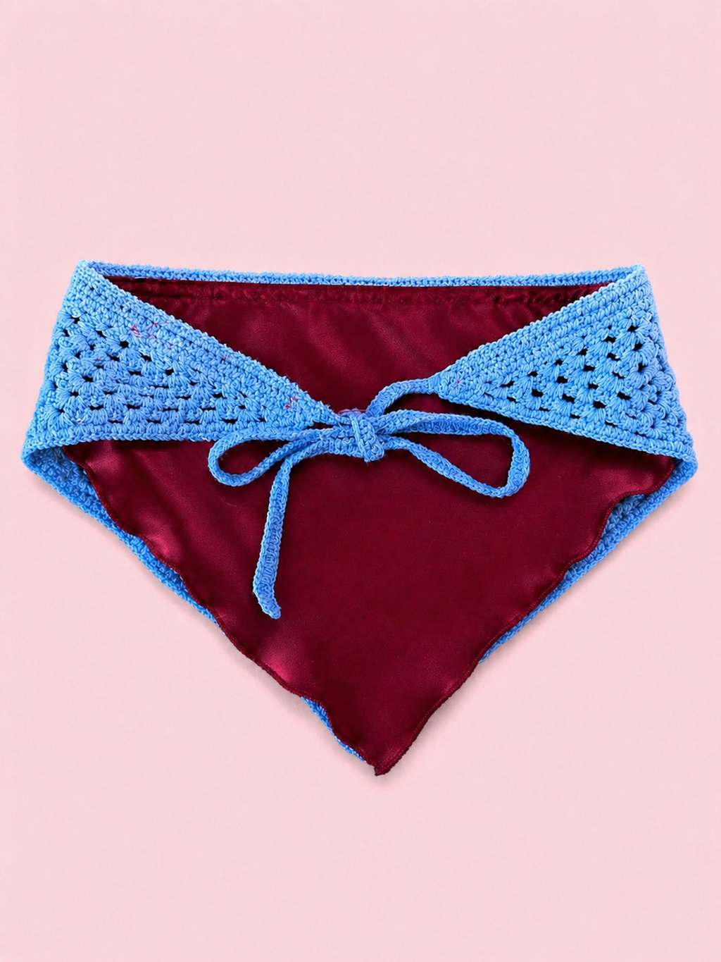 Proud peach hair bandana silky lined in royal blue