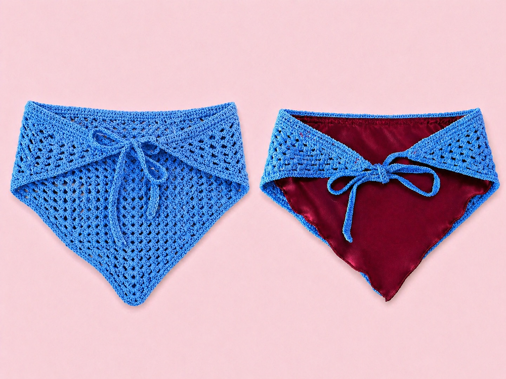 Proud peach hair bandana silky lined in royal blue