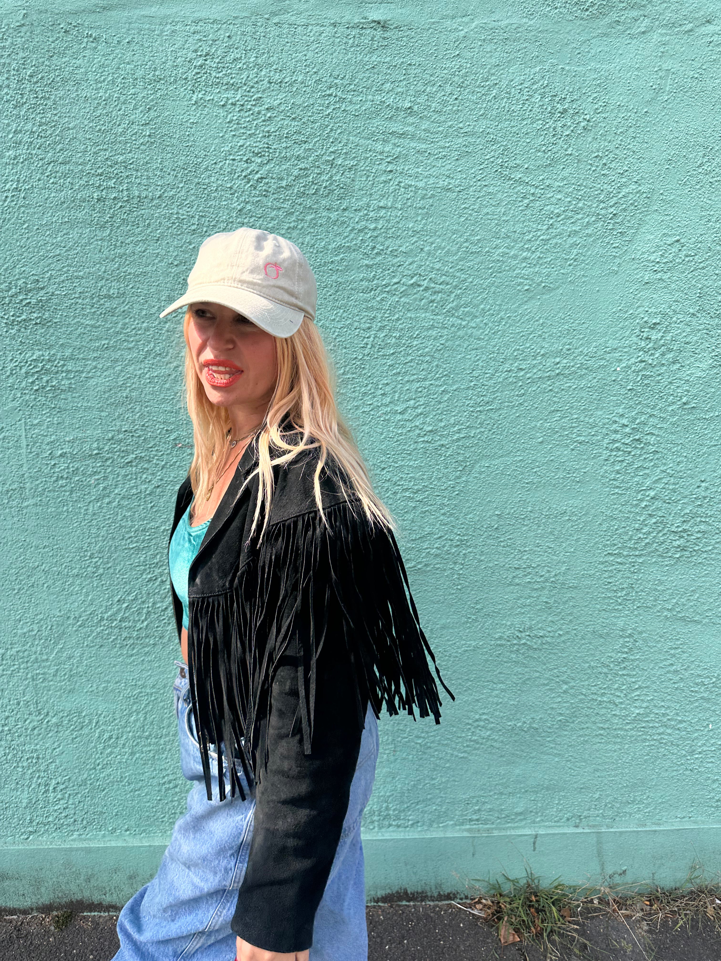 silky lined baseball cap in stone