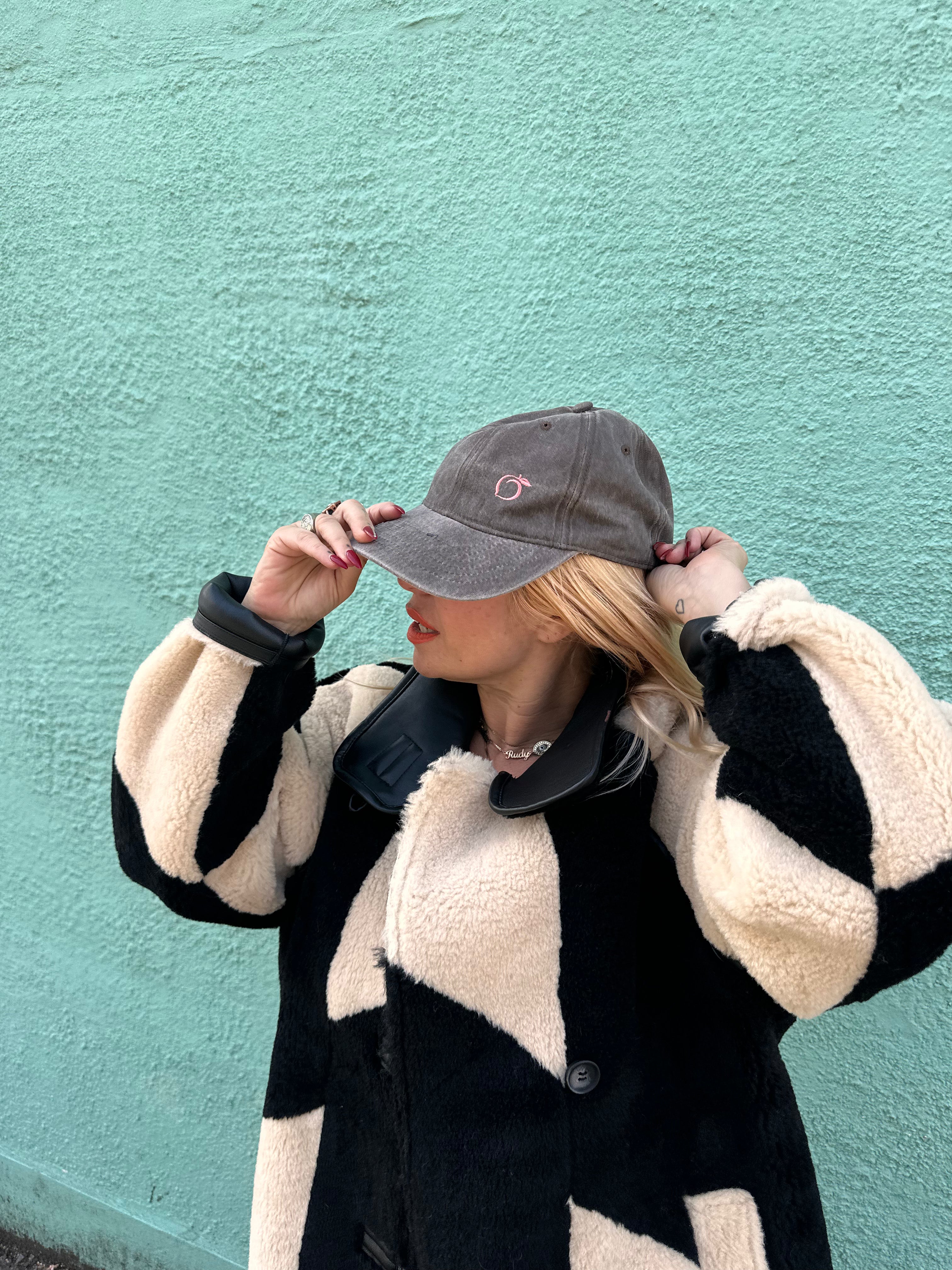silky lied baseball cap in mink