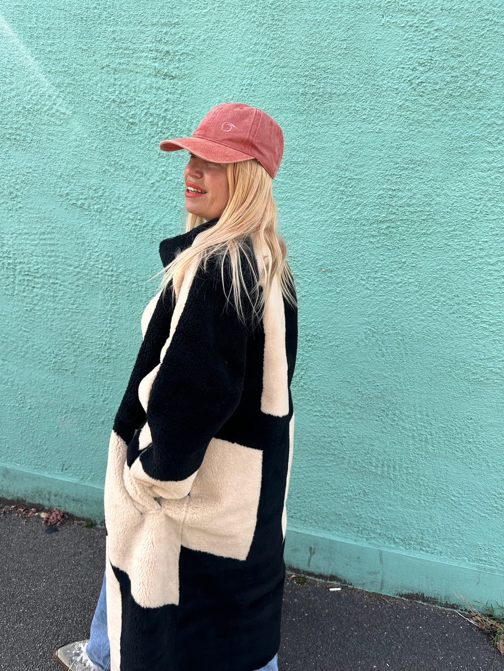 Silky Lined Baseball Cap in peach