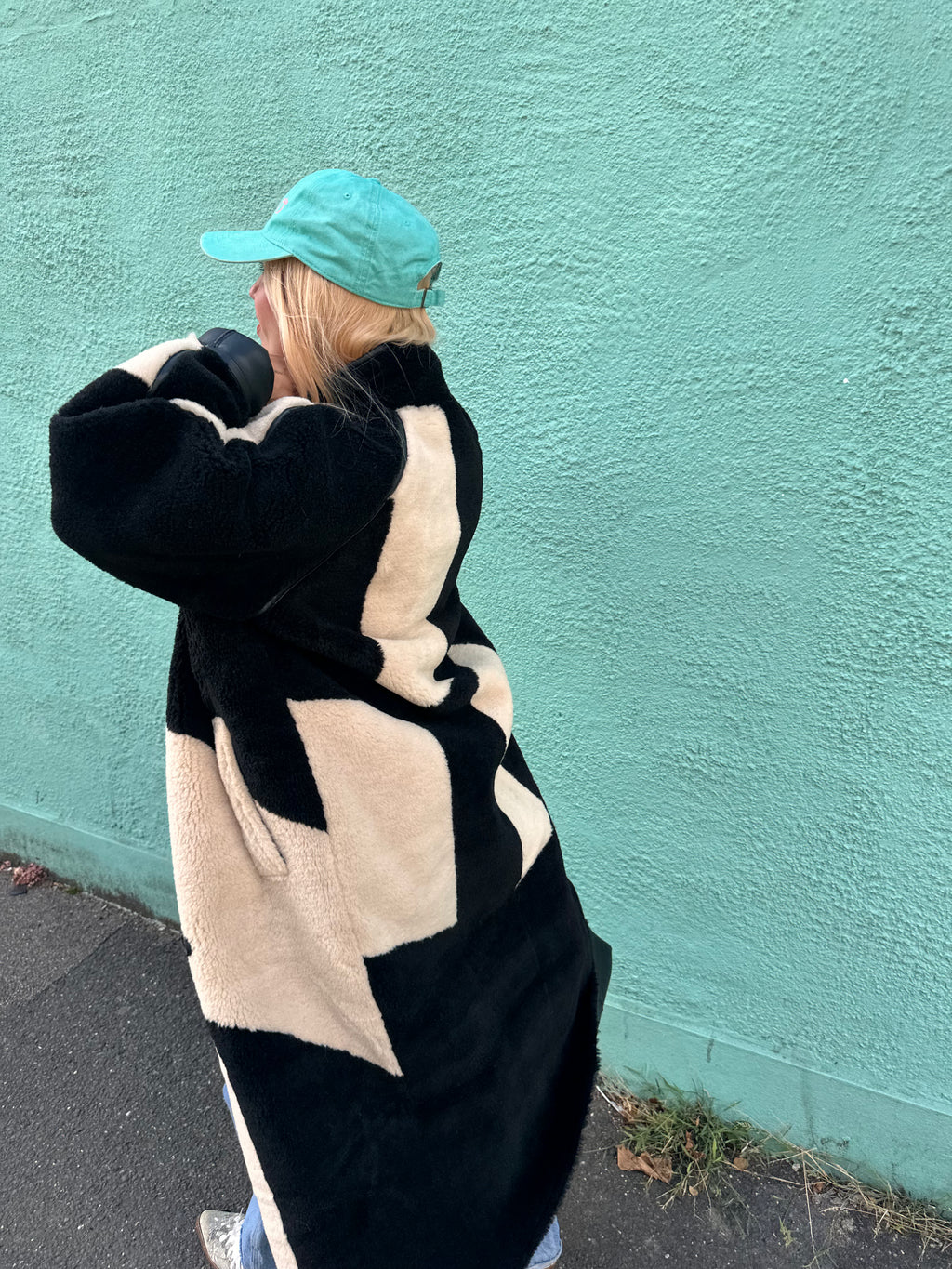 silky lined baseball cap in turquoise
